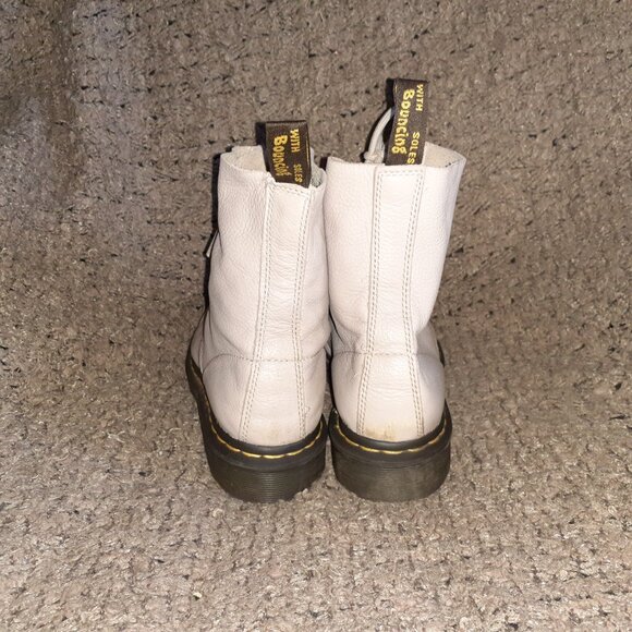 DR. DOC MARTENS-Taupe Leather-1460 Pascal Boots-8 Eye- Size 41/9 Ladies-Excellen - Picture 7 of 11